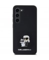 Karl Lagerfeld Silicone Karl&Choupette Metal Pin case for Samsung Galaxy S23 - black