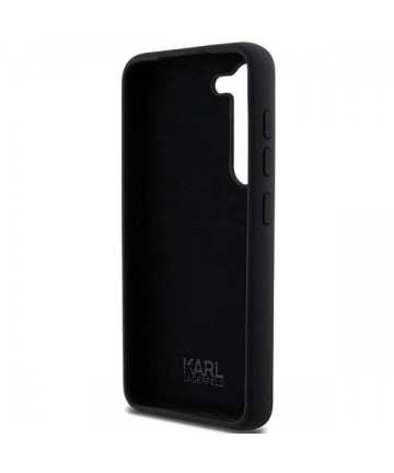 Karl Lagerfeld Silicone Karl&Choupette Metal Pin case for Samsung Galaxy S23 - black