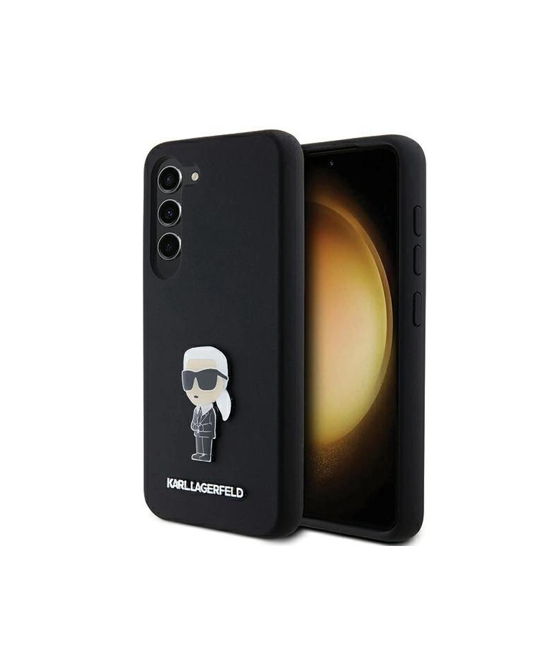 Karl Lagerfeld Silicone Ikonik Metal Pin case for Samsung Galaxy S23 - black