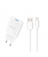 Dudao A4EU USB-A 2.1A wall charger - white + USB-A - Lightning cable