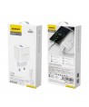 Dudao A20EU USB-A 18W wall charger - white + USB-A - USB-C cable