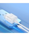 Dudao A20EU USB-A 18W wall charger - white + USB-A - USB-C cable