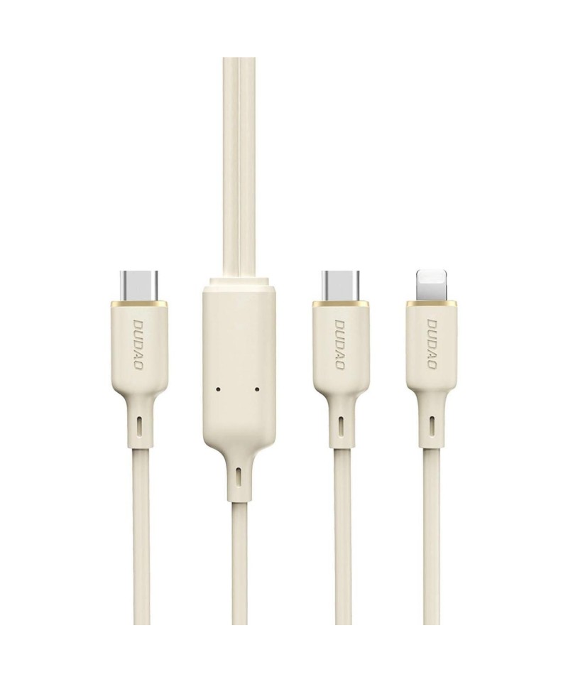 Dudao L7SF 2in1 cable USB-C - USB-C / Lightning 100W 1.2m - beige