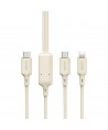 Dudao L7SF 2in1 cable USB-C - USB-C / Lightning 100W 1.2m - beige
