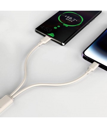 Dudao L7SF 2in1 cable USB-C - USB-C / Lightning 100W 1.2m - beige