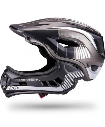 Rockbros TT-32SBTG-S children's bicycle helmet with removable chinbar, size S - gray