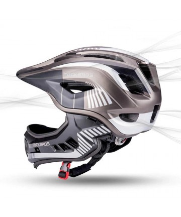 Rockbros TT-32SBTG-S children's bicycle helmet with removable chinbar, size S - gray