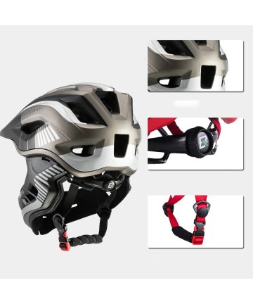 Rockbros TT-32SBTG-S children's bicycle helmet with removable chinbar, size S - gray