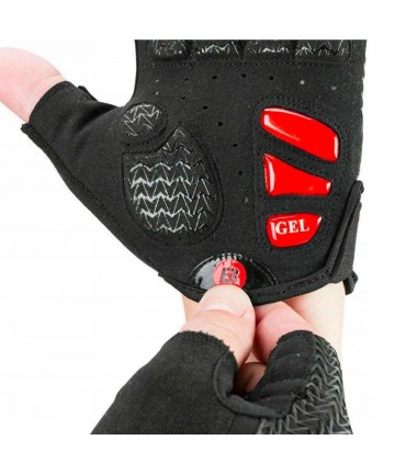 Rockbros S169BR L cycling gloves with gel inserts - black and red