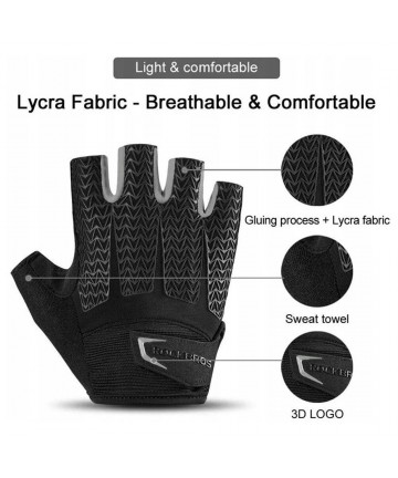 Rockbros S169BGR L cycling gloves with gel inserts - gray