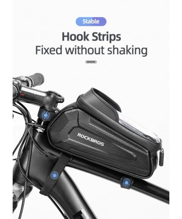 Rockbros B68 Bike Pannier for Frame, Armored, with Phone Pocket and Cover, 1.7L - Black