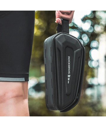 Rockbros 30120064001 waterproof frame bicycle bag with phone cover - black