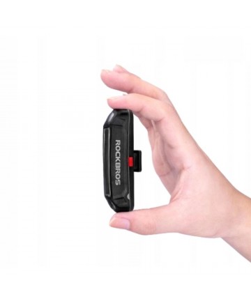 Rockbros A54BK Rear Bike Light + Micro USB - USB-A Cable - Black