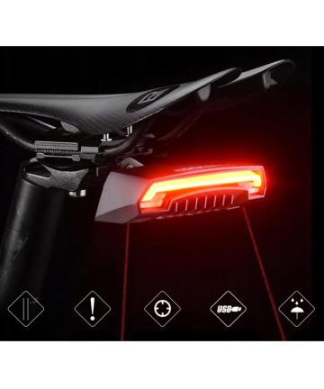 Rockbros LKWD-R1 Rear Bike Light with Laser and Remote Control + Micro USB - USB-A Cable - Black