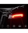 Rockbros LKWD-R1 Rear Bike Light with Laser and Remote Control + Micro USB - USB-A Cable - Black