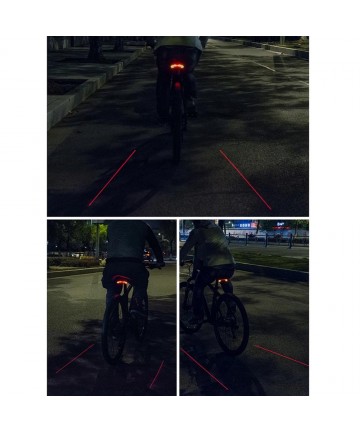 Rockbros LKWD-R1 Rear Bike Light with Laser and Remote Control + Micro USB - USB-A Cable - Black