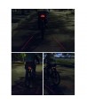 Rockbros LKWD-R1 Rear Bike Light with Laser and Remote Control + Micro USB - USB-A Cable - Black