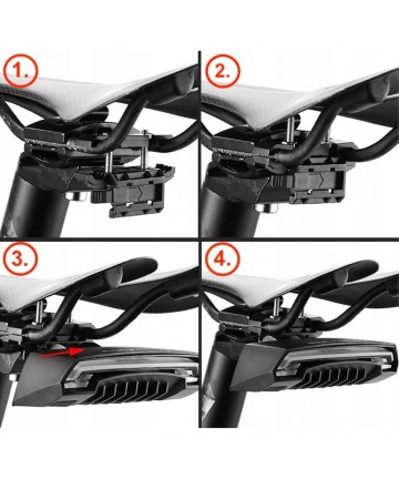 Rockbros LKWD-R1 Rear Bike Light with Laser and Remote Control + Micro USB - USB-A Cable - Black