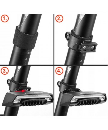 Rockbros LKWD-R1 Rear Bike Light with Laser and Remote Control + Micro USB - USB-A Cable - Black