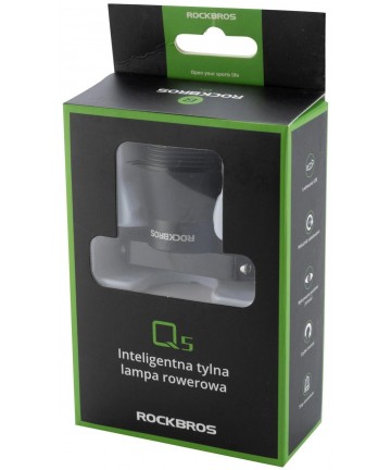 Rockbros Q5 Rear Bike Light with Intelligent Stop System - Black