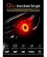 Rockbros Q5 Rear Bike Light with Intelligent Stop System - Black