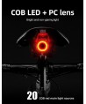 Rockbros Q5 Rear Bike Light with Intelligent Stop System - Black