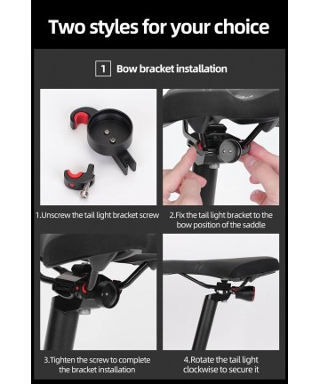 Rockbros Q5 Rear Bike Light with Intelligent Stop System - Black
