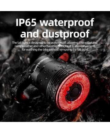 Rockbros Q5 Rear Bike Light with Intelligent Stop System - Black