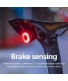 Rockbros Q5 Rear Bike Light with Intelligent Stop System - Black