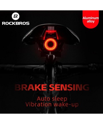 Rockbros Q5 Rear Bike Light with Intelligent Stop System - Black