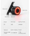 Rockbros Q3 Rear Bike Light with Smart Stop System - Black