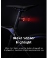 Rockbros Q3 Rear Bike Light with Smart Stop System - Black