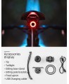 Rockbros Q3 Rear Bike Light with Smart Stop System - Black