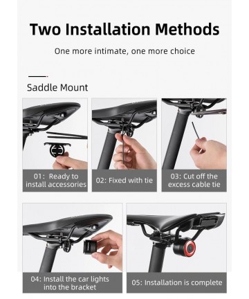 Rockbros Q3 Rear Bike Light with Smart Stop System - Black