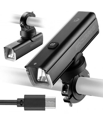Rockbros 24610002001 Front Bike Light 1000 lm + USB-C - USB-A Cable - Black