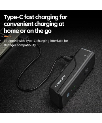 Rockbros 24510003001 Front Bike Light 260 lm + USB-C - USB-A Cable - Black