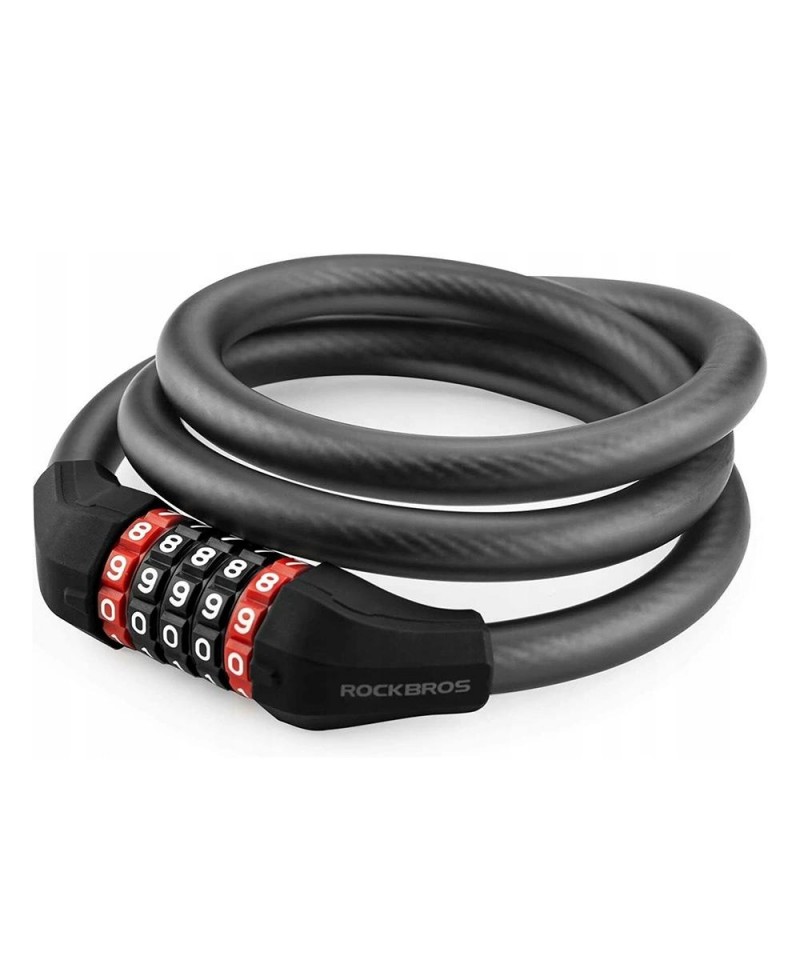 Rockbros RKS507-1BK bicycle lock with combination 1.8 m - black