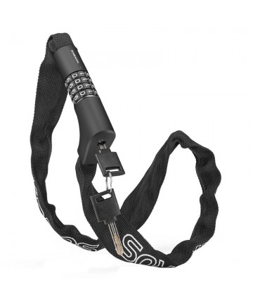 Rockbros 3230002001 bicycle lock with combination and key - black