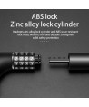 Rockbros 3230002001 bicycle lock with combination and key - black