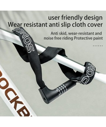 Rockbros 3230002001 bicycle lock with combination and key - black