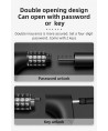Rockbros 3230002001 bicycle lock with combination and key - black