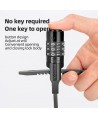 Rockbros 3240001001 bicycle lock for 0.5 m combination - black