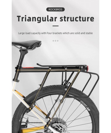 Rockbros 33210004001 bicycle rack with shelf - black