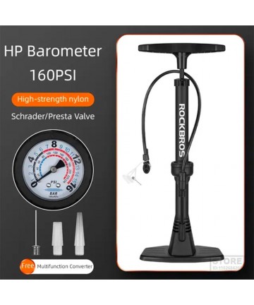 Rockbros 42510001001 floor bicycle pump - black