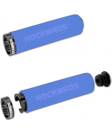 Rockbros BT1001BLBK sponge bicycle handlebar grips - blue and black
