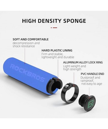 Rockbros BT1001BLBK sponge bicycle handlebar grips - blue and black
