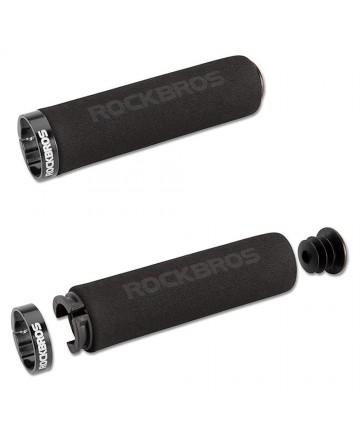 Rockbros BT1001BKBK sponge bicycle handlebar grips - black