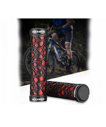 Rockbros 2017-14ARD bicycle grips - black and red