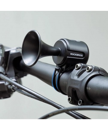 Rockbros 34210002001 electronic bicycle bell - black