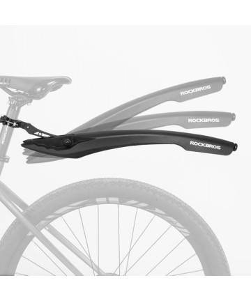 Rockbros DNB8001 mudguard with red LED light - black